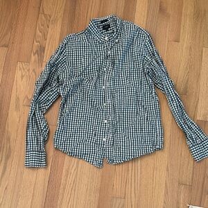 J. Crew Green and Blue Checkered Shirt